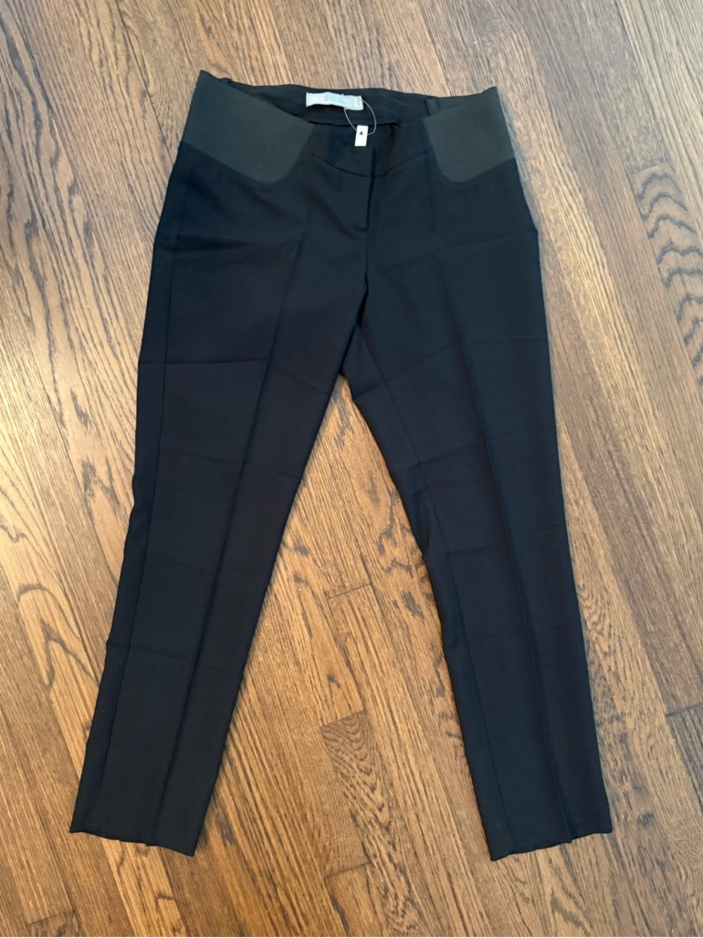NWT ASOS Black Tapered Maternity Pants with Elastic Panels - Size 4